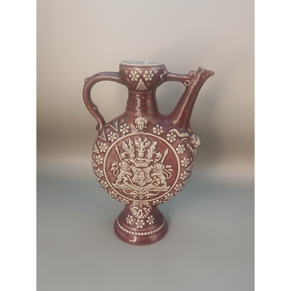 Vintage German Burgundy Ceramic Pitcher – Rare Deep Red Pottery, Hand‑Glazed
